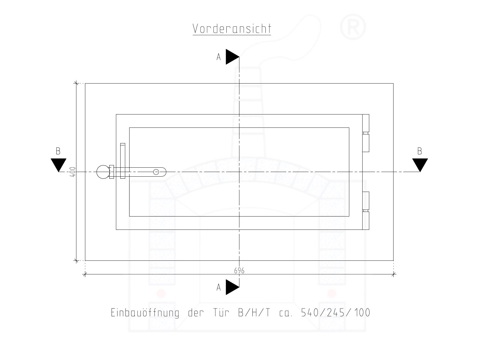 Backofentür BOT-5R Türanschlag rechts