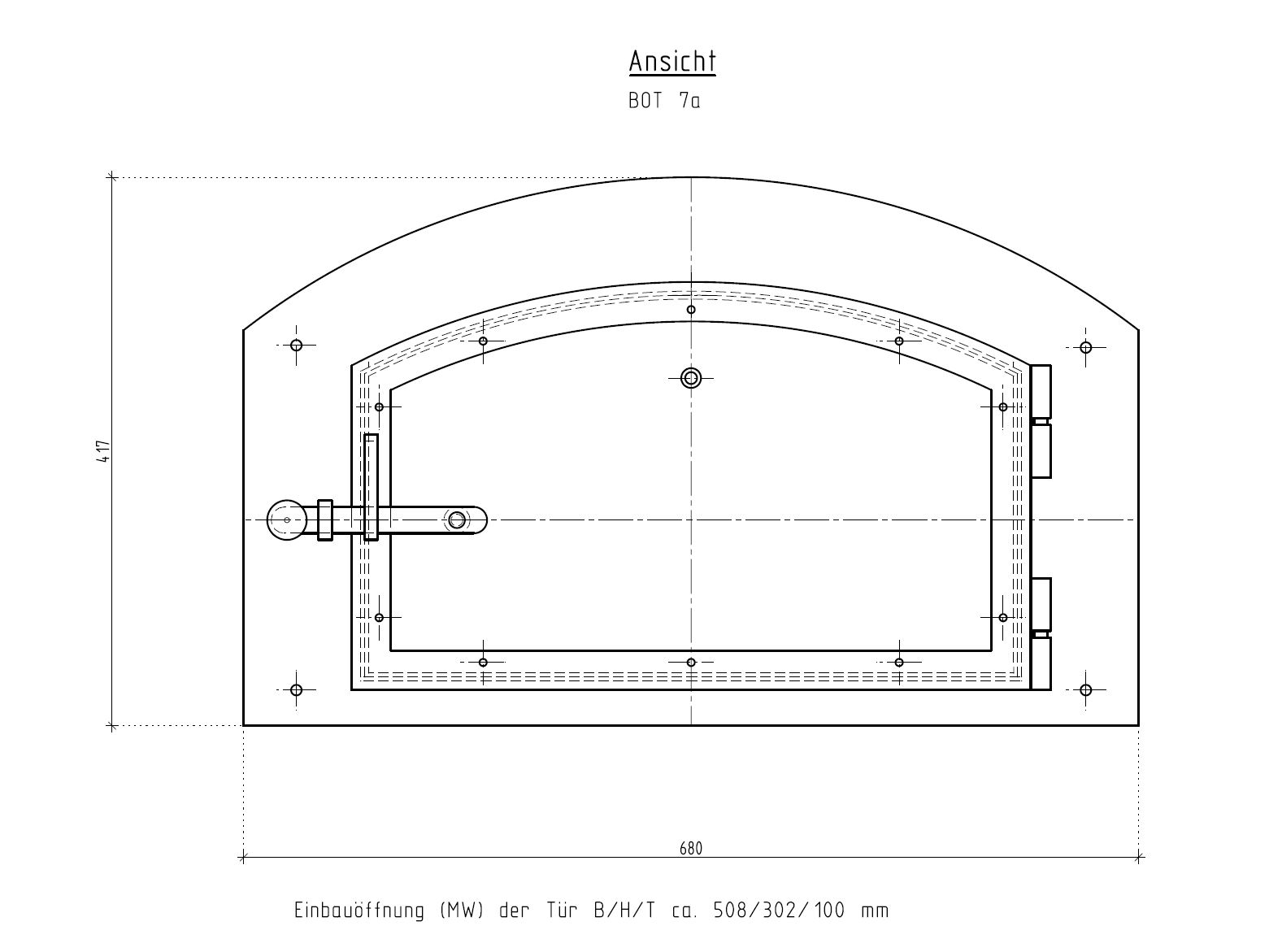 Backofentür BOT-7aR (obere Tür)