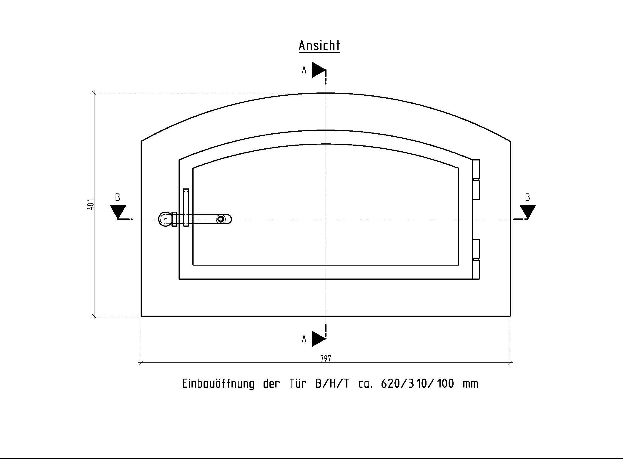 Backofentür BOT-1R Türanschlag rechts